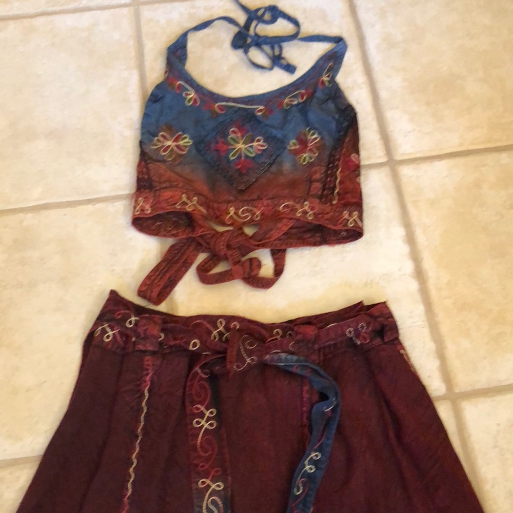Boho Haltered top and skirt